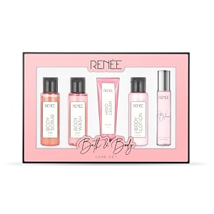 renee bath amp body care set - luxurious body wash exfoliating scrub hydrating lotion hand cream amp signature perfume - premium gifting combo of 5 bloom