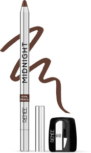 renee midnight kohl kajal pencil - waterproof smudgeproof color with sharpener 24 hrs