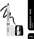 Renee Mini Midnight Kohl Black Kajal Pencil - Waterproof Smudge proof With Sharpener