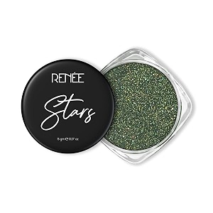 renee stars face amp body glitter - green 5 gm- safe skin friendly cruelty free light-reflecting sparkle long lasting lightweight makeup look for parties music festival easy to apply amp remove
