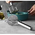 Renesmee™ Potato Masher with Spring Stainless Steel, Potato Hand Masher for Dateable/Potato/Baby Food/pav bhaji/Egg Use in Kitchen Utensils Machine (Silver)