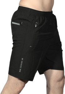 Renessa Solid Men Black Running Shorts