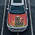 Renewold Car Hood Cover Wrap Auto Hood Decoration Christmas Black Cat
