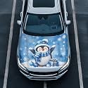 Renewold Christmas Car Hood Cover Vehicle Hood Wrap Blanket Winter Penguin