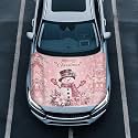 Renewold Front Hood Cover for Car Sedan Small SUV Truck Snowman Christmas