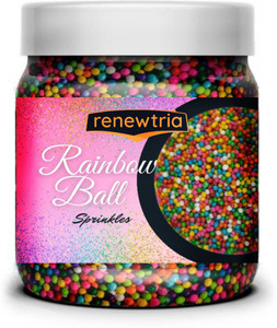 renewtria rainbow sugar sprinklers for cakes multicoloured balls sprinkles 100 g