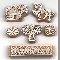 RENIQ Wooden Printing Block for Fabric amp