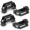 RENO Tie Down Anchors, Aluminum Bed Rail Cleats Compatible with Tacoma Tundra Gladiator Bed Hooks for Cargo Trailer, Replaces PT278-35160 35050 35100 35111 35112 / PT785-35050-S1 (Black,4pcs)