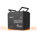 Renogy 12V 100Ah Lithium LiFePO4 Battery Self-Heating w/DuoHeat Tech, Built-in 100A BMS in Mini Size, Deep Cycle Batteries for Icefishing, RVs, Cabins, and Off-Grid Systems