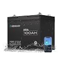 Renogy 12V 100Ah Trolling Motor LiFePO4 Lithium Battery, Bluetooth & 100A BMS, IP67 Waterproof, Group 24 Deep Cycle Battery for Marine, Boat, RV, Off-Grid Backup