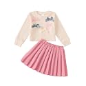 Renotemy Toddler Girls Outfits Winter Little Girl Clothes Skirt Set 18M-6Y