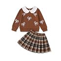 Renotemy Toddler Girls Outfits Winter Little Girl Clothes Skirt Set 18M-6Y