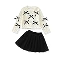 Renotemy Toddler Girls Outfits Winter Little Girl Clothes Skirt Set 18M-6Y