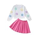 Renotemy Toddler Girls Outfits Winter Little Girl Clothes Skirt Set 18M-6Y