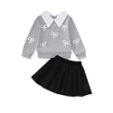Renotemy Toddler Girls Outfits Winter Little Girl Clothes Skirt Set 18M-6Y