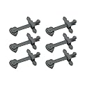 Renovators Supply Manufacturing Black Wrought Iron Heart Style Flip Gate Latch 4 in Barn Door Fence Lock Pack of 6
