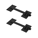 Renovators Supply Manufacturing Black Iron Fence Gate Latch 12 in Long Bar Door Lock with Mounting Hardware Pack of 2