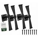 Renovators Supply Manufacturing Black Shutter Dogs 5 3/4 In. Propeller Shaped Wrought Iron Shutter Dogs With Mounting Hardware Pack Of 2