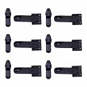 Renovators Supply Manufacturing Black Wrought Iron Flip Gate Latch 5.75 in Barn Cabin Door Lock with Hardware Pack of 6
