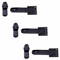 Renovators Supply Manufacturing Black Wrought Iron Flip Gate Latch 5.75 in Barn Cabin Door Lock with Hardware Pack of 3