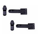 Renovators Supply Manufacturing Black Wrought Iron Flip Gate Latch 5.75 in Antique Barn Door Lock Pack of 2