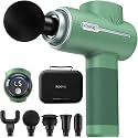 RENPHO Active Massage Gun, Fathers Day Dad Gifts, Deep Tissue Percussion Back Massager for Neck, FSA Approved, Portable Handheld Massager with 5 Speeds, HSA, 5 Attachments, Carry Case, Green