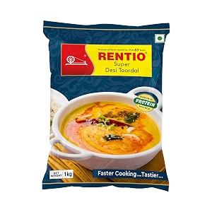 rentio super desi unpolished toor dal arhar dal 1 kg x 2 packs