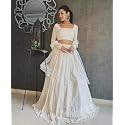 Women's Embroidered Georgette Readymade Lehenga Choli For Women I Morpeach I Designer I New I Bridal I Navratri I Bollywood I Stylish I Ready To Wear I Readymade Lehenga For Women (White)