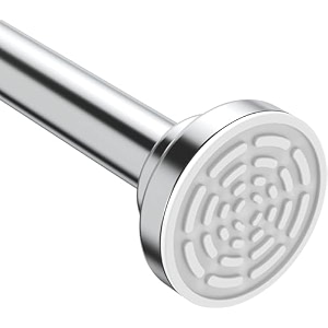 renva 105 to 190 cm extendable shower curtain rod stainless steel spring tension pull rod  no drilling anti-skid rust-resistant for home use silver