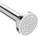 RENVA 125 to 235 Cm Extendable Shower Curtain Rod Stainless Steel Spring Tension Pull Rod | No Drilling, Anti-Skid, Rust-Resistant for Home Use (Silver)