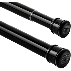 renva 80 to 140 cm shower pole extendable no drill tension rods for curtains extendable curtain poles shower curtain railfor bathroom window door wardrobe full black 80-140 cm