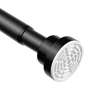 renva 80 to 140 cm shower pole extendable no drill tension rods for curtains extendable curtain poles shower curtain railfor bathroom window door wardrobe black s s 80-140 cm