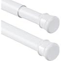 Renva 80 To 140 CM Shower Pole Extendable No Drill Tension Rods for Curtains Extendable Curtain Poles Shower Curtain Railfor Bathroom, Window, Door, Wardrobe (FUll White, 80-140 CM)