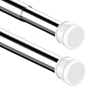 Renva Shower Pole Extendable No Drill Tension Rods for Curtains Extendable Curtain Poles Shower Curtain Railfor Bathroom, Window, Door, Wardrobe (White, 105-190CM)