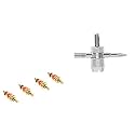 Repair Remover Tool, 4 Way Car Bike Tyre Valve Repair Remover Tool Tire Accessory + 4 Valve Stem Core 4 Way Valve Tool Valve stem Removal Tool Valve stem Removal Tool