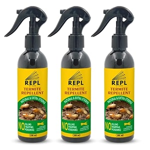repl termite repellent spray for home pack of 3  termite spray for home  herbal termite spray bottle for pantry doors wood wall  eco-friendly  alternative to termites poison with essential oils  250 ml x 3