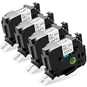 Replace for Brother P-Touch Label Tape 1 Inch TZe TZ Tape 24mm 0.94 Inch Laminated TZe-251 Black on White Compatible with Brother PT-D610BT PT-P710BT PT-D600 PT-P750W Label Maker, 4 Pack