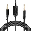 Replacement A40 Cord Compatible with Astro A40 Cable Headset,TPE Cable A40 Inline Mute Cable 2.0M Audio Cable for Astro A10/A40TR Gaming Headset,Compatible with PS5/PS4 Controller 6.6 Feet,Black