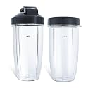 Replacement Blender 32oz Cups with Flip-Top To-Go-Lid and Flat Lid