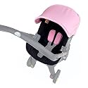 Replacement Canopy &amp; Seat Cushion Set Compatible with Doona+ Car Seat Stroller - Sunshade Cover &amp; Textile Fabric Accessories - Breathable, Machine Washable (Pink Black)