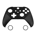 Replacement Faceplate Cover Front Housing Shell Repair Accessories Kit for Xbox One Elite Controller Series 2 Included Joystick Rings Black