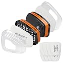 Replacement Filters for RD-510/RD-518/RF-610 Reusable Respirator, 2 A1 Organic Vapor Cartridges & 8 P2 Dust Filters for Painting, Sanding, Resin, Fumes Protection