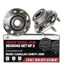 Front Wheel Bearing and Hub Assembly Set of 2 - Compatible with Buick, Cadillac, Chevrolet &amp; More - Allure, Lacrosse, Regal, CTS, XTS, Camaro - Rear Wheel Bearing - Replaces 513288, 513288AA, 951-301