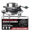 Front Wheel Bearing and Hub Assembly - Compatible with Infiniti, Nissan - QX56, Armada, Pathfinder Armada, Titan - Rear Wheel Bearing - Replaces 515066, 951-098, 402027S000-2004-2007