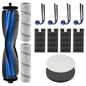 13 Pack X11 OmniCyclone Replacement Parts for Ecovacs Deebot X11 OmniCyclone Robot Vacuum, 1 Roller Brush, 2 Roller Mops, 4 HEPA Filters, 1 Grey + 1 White Foam Filters for Base Station, 4 Side Brushes