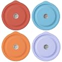 Replacement Lids for Pyrex 7201-PC 4 Cup, Silicone Round Storage Cover Lid for Anchor Hocking Glass Bowl 4 Pack with Date Mark
