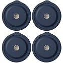 Replacement Lids for Pyrex 7201-PC 4 Cup, Silicone Round Storage Cover Lid for Anchor Hocking Glass Bowl 4 Pack with Date Mark Dark Blue
