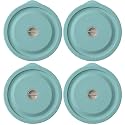Replacement Lids for Pyrex 7201-PC 4 Cup, Silicone Round Storage Cover Lid for Anchor Hocking Glass Bowl 4 Pack with Date Mark