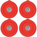 Replacement Lids for Pyrex 7202-PC 1 Cup, Silicone Round Storage Cover Lid for Anchor Hocking Glass Bowl 4 Pack with Date Mark Red