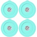Replacement Lids for Pyrex 7202-PC 1 Cup, Silicone Round Storage Cover Lid for Anchor Hocking Glass Bowl 4 Pack with Date Mark Turquoise